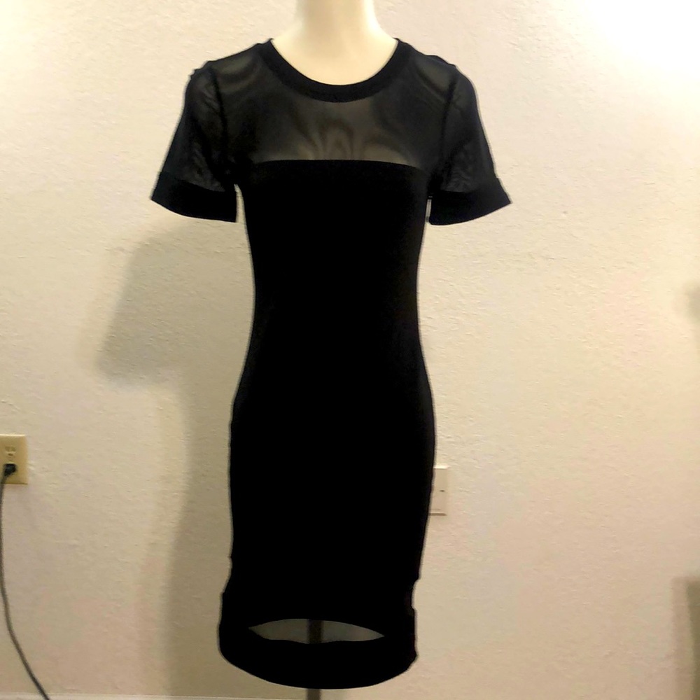 Bozzolo Black Bodycon Mesh Dress